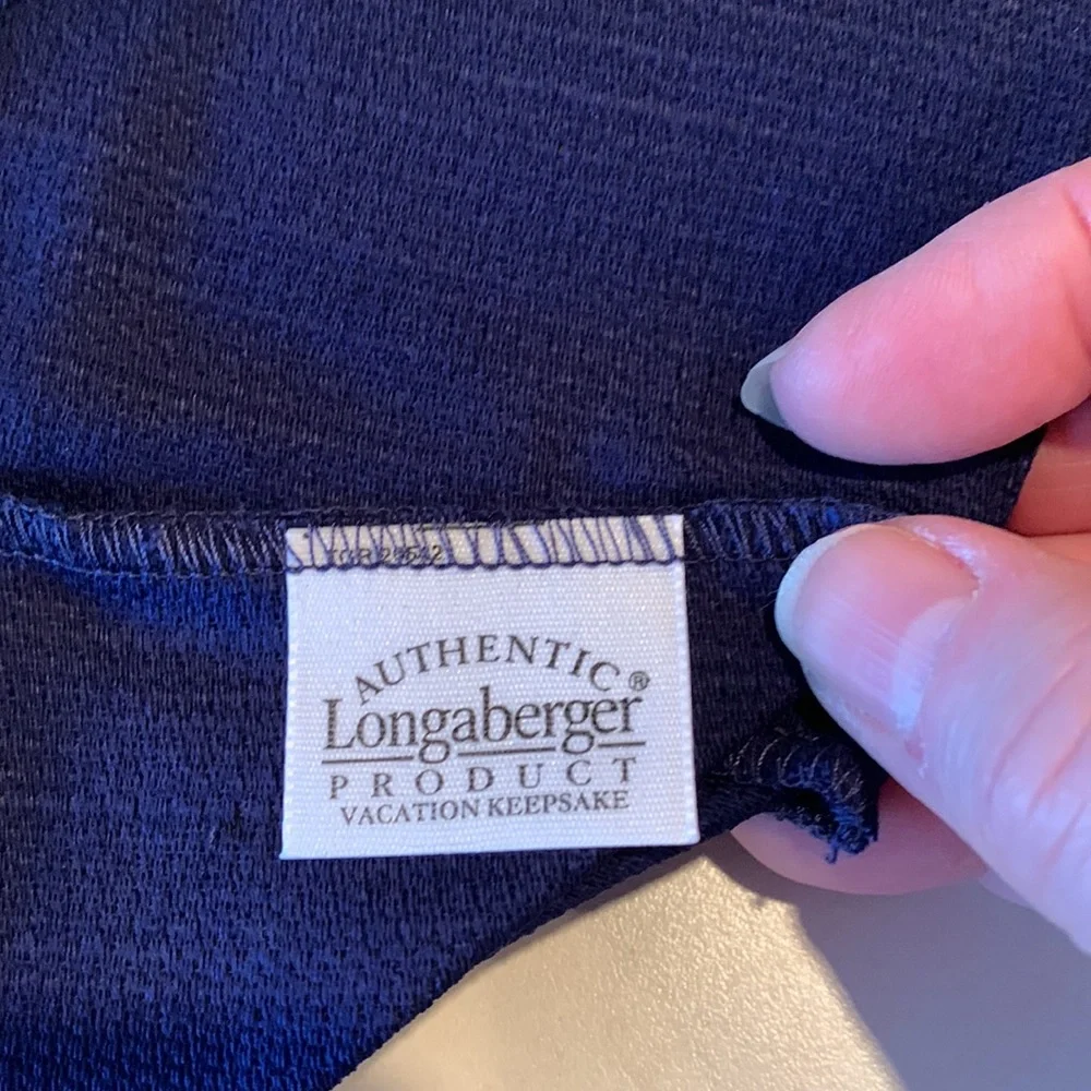 Longaberger Fabric Liner for Vacation Keepsake Basket, Indigo Blue NEW
